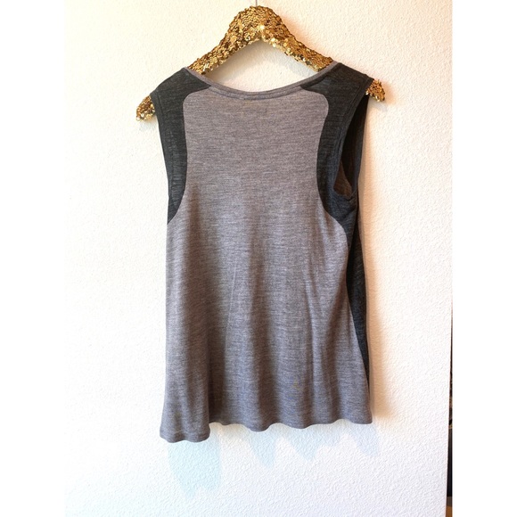Madewell Tee Tank Black & Gray swoop neck - Picture 2 of 4
